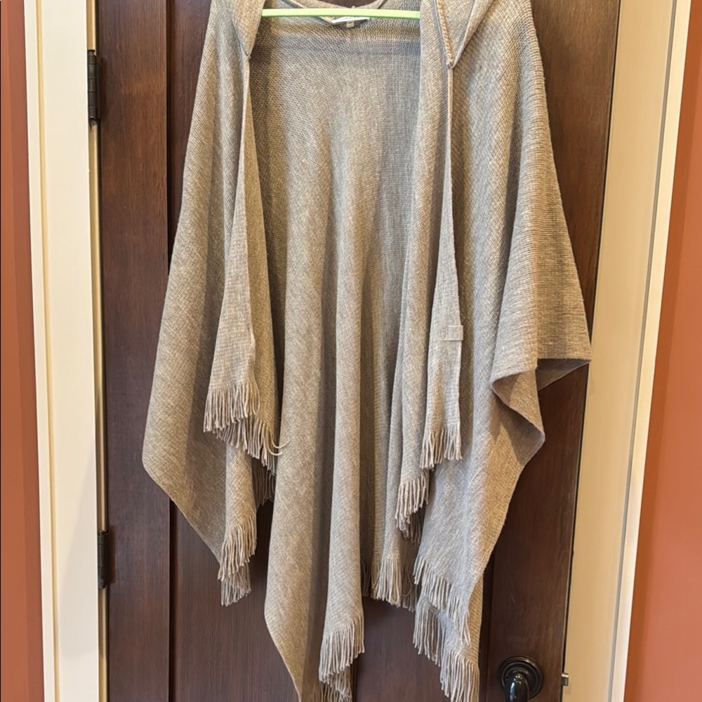 Calvin Klein Beige Women's Sweater Poncho withh Hood
